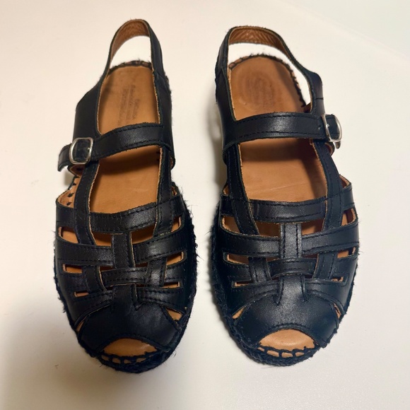 Naguisa Thalis Espadrille Black Sandals SIZE 39 - Picture 1 of 10
